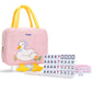 drizzle Pink 24mm Travel Mahjong Game Set - 144 Tiles, Melamine, Mini Duck Design, Lightweight 2.76 lbs - Perfect for Family Leisure