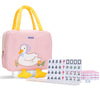 drizzle Pink 24mm Travel Mahjong Game Set - 144 Tiles, Melamine, Mini Duck Design, Lightweight 2.76 lbs - Perfect for Family Leisure