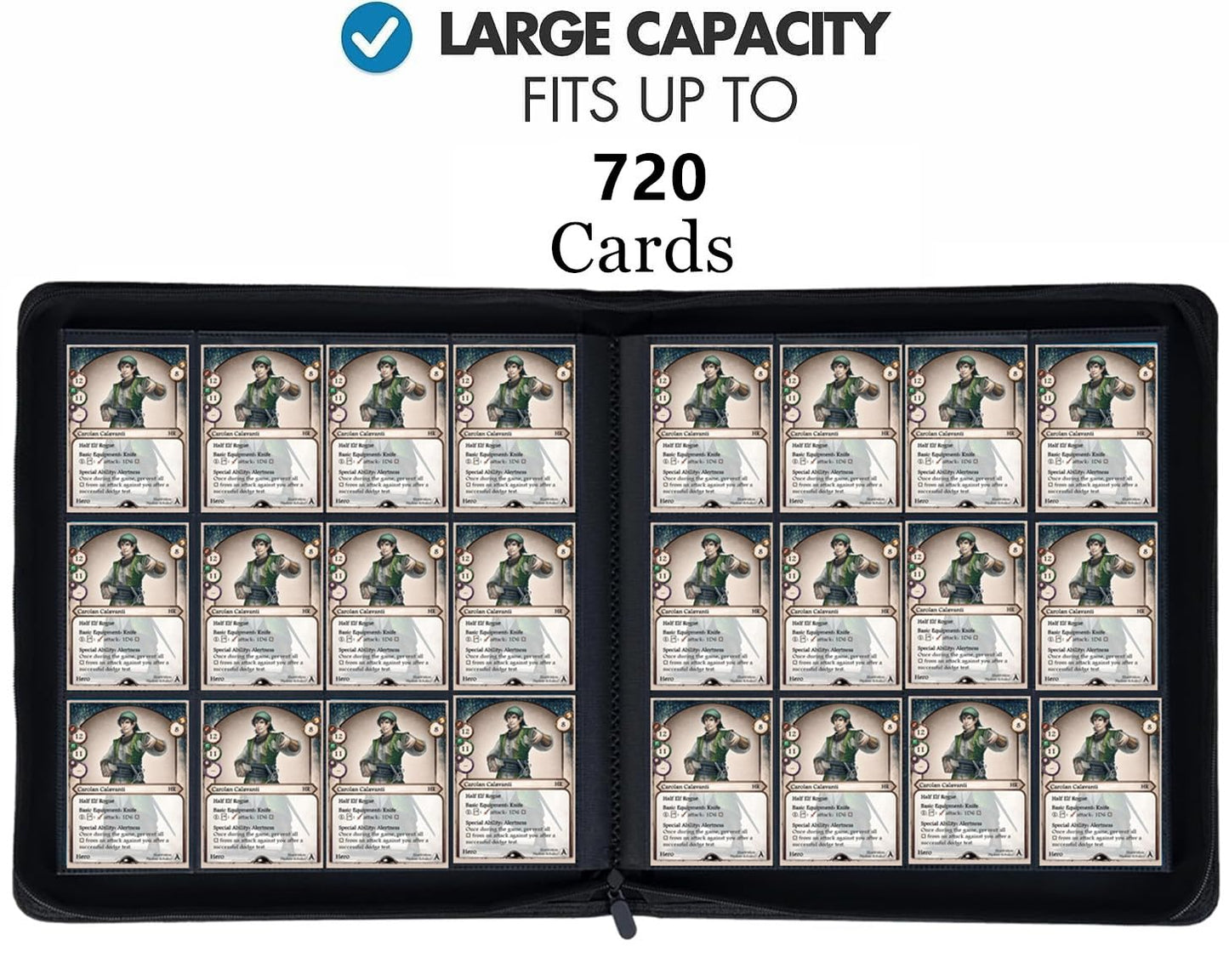 12 Pocket 720 Pockets Trading Card Binder, Ringless Side Loading Card Holder Album, Trading Card Album Fit For Yugioh, Mtg, Tcg,