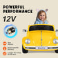 Xcar 12V Electric Car For Toddlers, Ride On Car With Remote Control, Led Light, 3 Speeds, Music, Bluetooth, 3-5 Years Old, Yello