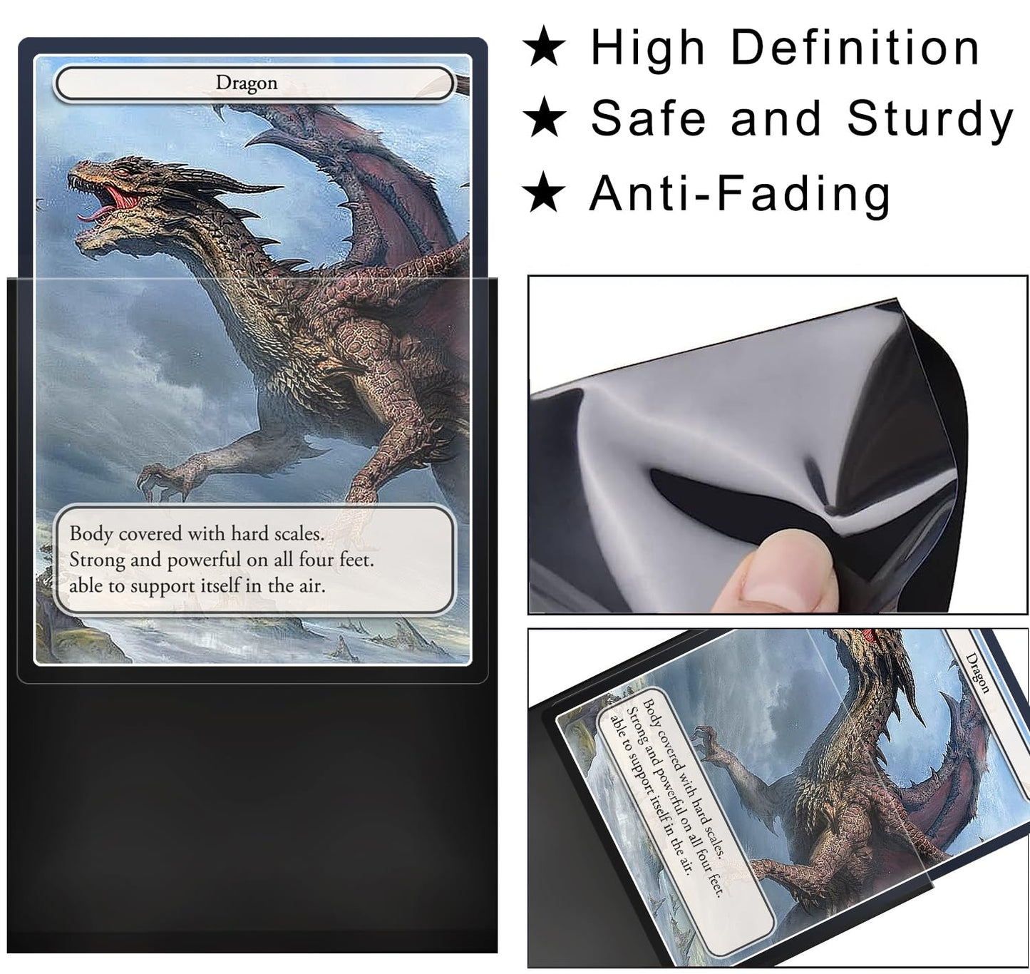 2 Colors Trading Card Sleeves,Toyopeny Matte Card Sleeves For Standard Card,Plastic Card Sleeve Fit For Baseball,Football,Mtg,Ma