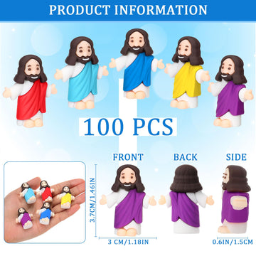 Barydat 100 Pcs Little Jesus Figures Baby Mini Jesus Figurines Bulk to Hide and Seek Tiny Miniature Christ Savior Figurine Toy R