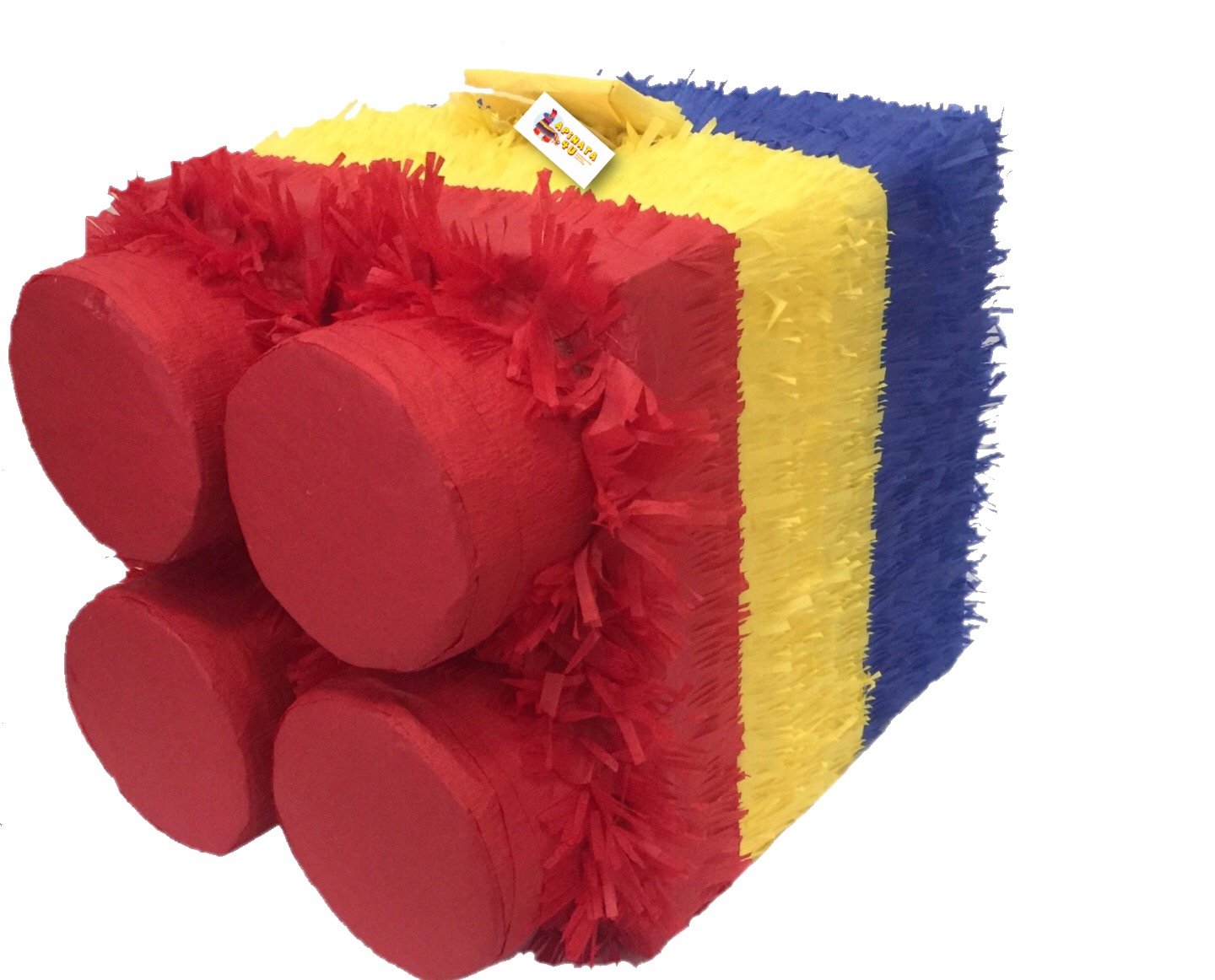 APINATA4U 14 Multicolor Building Block Pinata - Brighten Up Your Celebration with a Red-Top Fun-Filled Experience