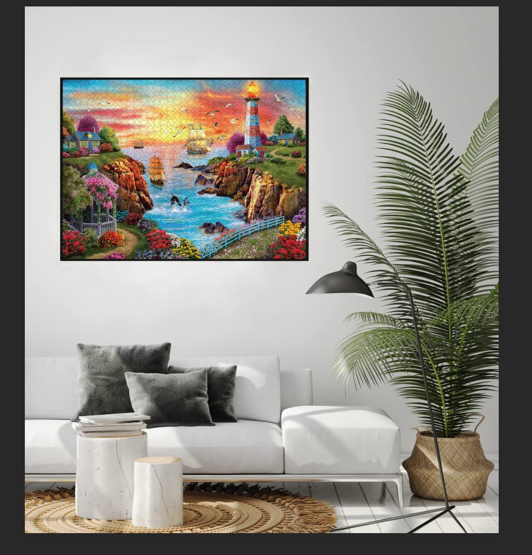 Lztangguo Jigsaw Puzzles 1000 Pieces Puzzles For Adults, Sea Lighthouse Toys, 27X20 Unique Difficult And Challenge Large Puzzle