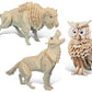 Puzzled Bundle Of Owl, Wolf And Buffalo Wooden 3D Puzzle Construction Kits, Fun Unique And Educational Diy Wild Animals Toys Assemble Model Unfinished Wood Craft - 3 Pack