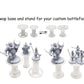 Lixusia Combat Risers for Flying Miniatures - 8 Adjustable Tiers, Crystal White, DND TRPG Terrain Flight Stands