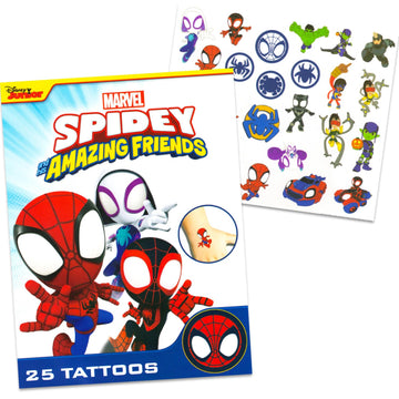 Marvel Spidey and His Amazing Friends Tattoos - 75 Multicolor Temporary Tattoos for Kids Party Favors