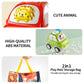 TEMI 4PCS Inertia Animal Car Toys with Play Mat/Storage Bag for Toddlers Toy Age 1-3, Baby Toys 1 2 3 Years Old Boys Birthday Ne