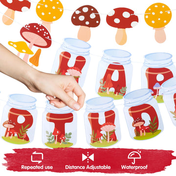 Sunbeauty Mushroom Happy Birthday Banner Mushroom Birthday Party Decorations Mushroom Party Decor Mushroom Garland Mushroom Deco