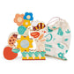 Mentari Toys - Happy Stacking Garden - 9 Wooden Nature Theme Pieces Stacking Toy - Boost Fine Motor Skills And Dexterity - Age 1