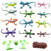 Smilersmile Animal Assorted Mini Plastic Figures Toy Set, Educational Party Cake Topper, Goody Bag Filler (12Pcs Small Lizard)