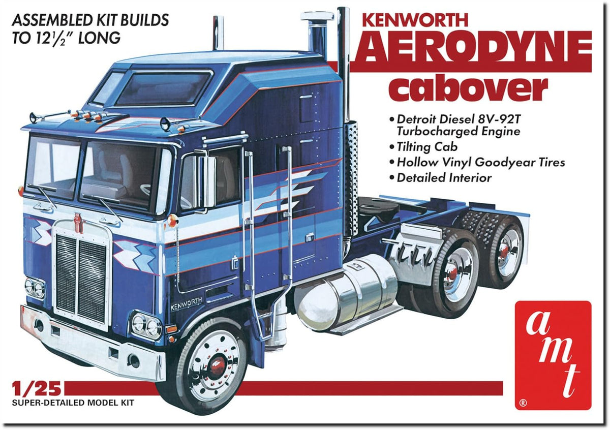 Skill 3 Model Kit Kenworth Aerodyne Cabover Truck Tractor 1/25 Scale Model by AMT