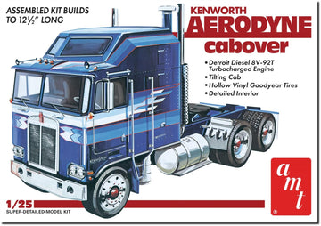 Skill 3 Model Kit Kenworth Aerodyne Cabover Truck Tractor 1/25 Scale Model by AMT