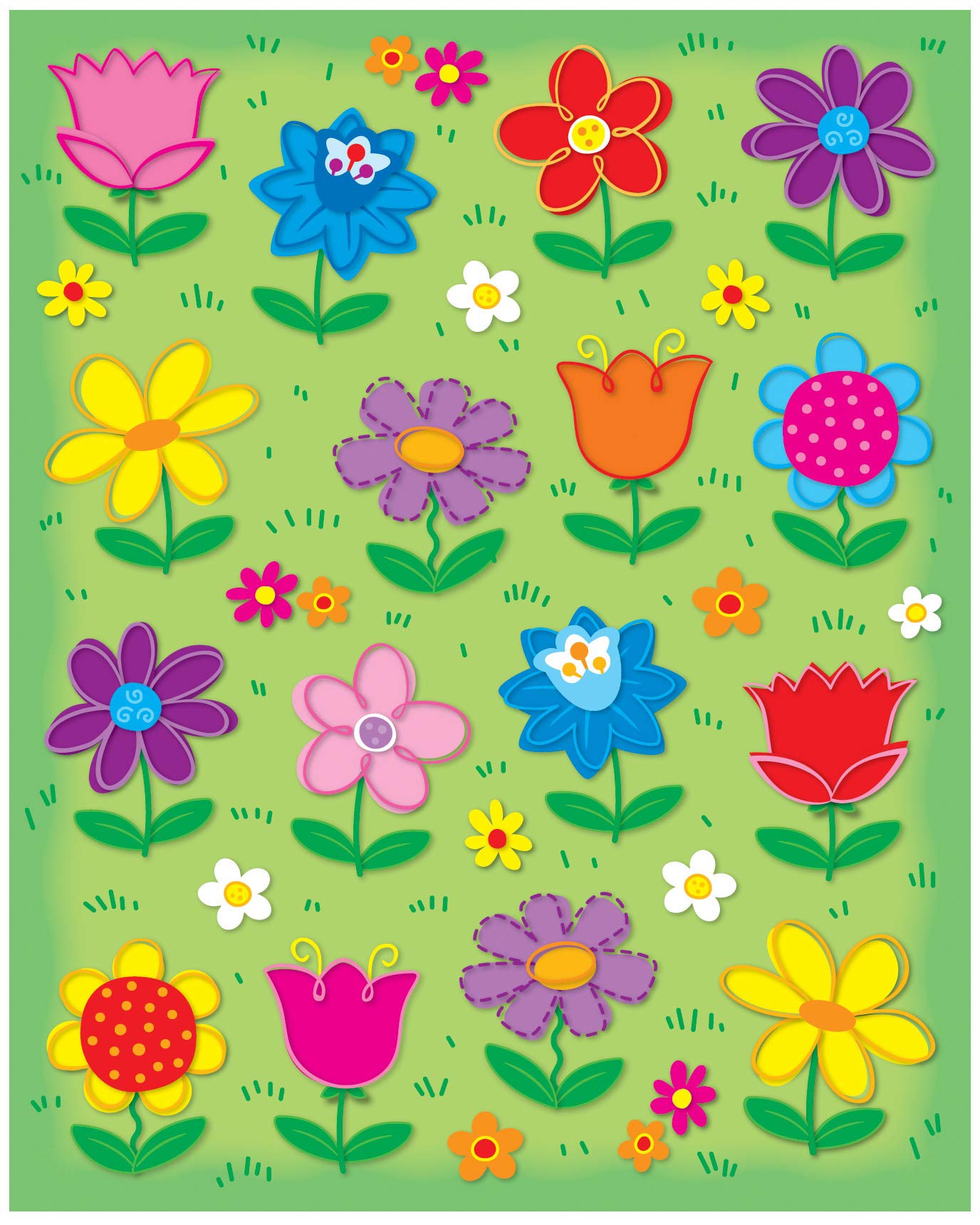 Carson Dellosa 96 Flower Stickers For Kids, 6 Sheets Of Sunflowers, Tulips, Daisies, And More For Spring Crafts, Scrapbooking, Teacher Planner, Reward Chart, School Supplies, Classroom Must Haves