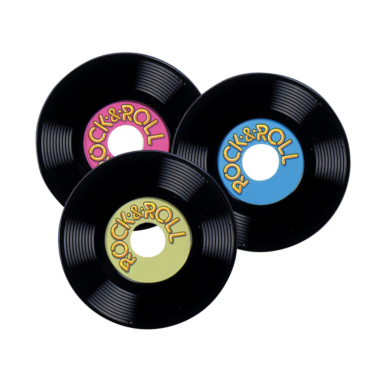 Personalize Plastic Records Party Accessory (1 count) (3/Pkg)