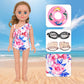 Msyo Doll Swimsuit Set For 18-Inch Doll, 7 Pcs Doll Swimming Accessories, 18-Inch Doll Bathing Suit Set, Fashion Doll Water Play