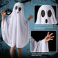 THDZS Unisex Boys and Girls Ghost Costume,Halloween Fancy Dress,White Boo Ghost Cloak Cape Cosplay Costume Halloween Costume
