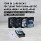 Guytrendz North American Predators Playing Cards With Organizer Box Waterproof Stylish Playing Cards, Cool Deck Of Cards, Poker