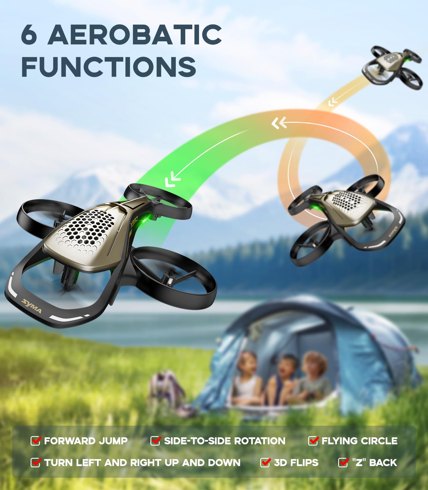 SYMA X990 RC Helicopter - Remote Control, Stunt Tricks, Altitude Hold, Gyro Stabilization, Medium Size, Black Plastic