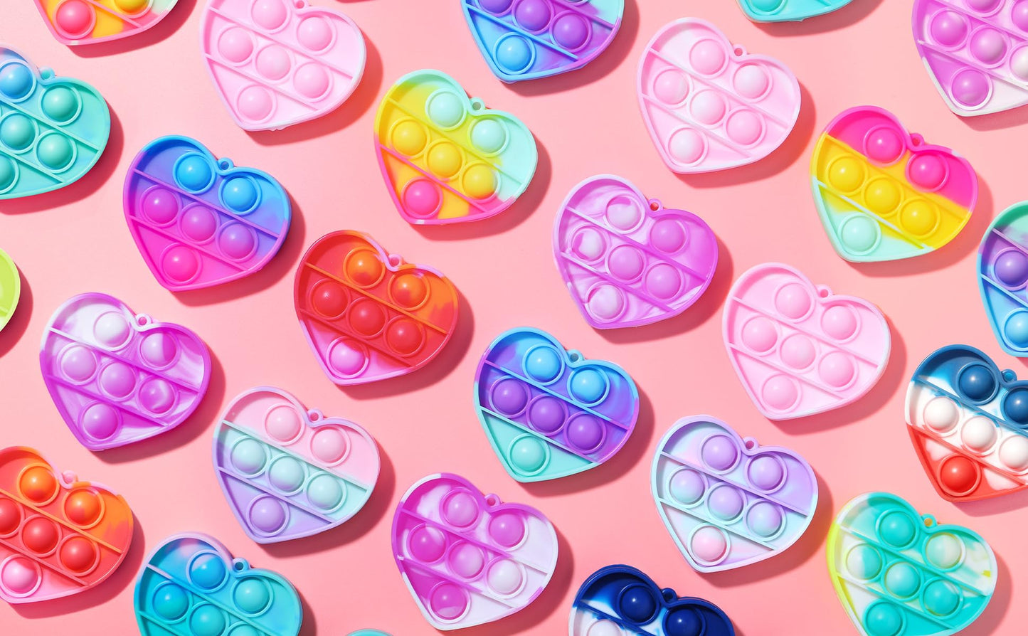 Asoulin Party Favors For Kids 8-12, 24 Packs Pop Heart Fidget Toys & Gifts Cards Birthday Easter Gift For Kids Toddler Boys Girl