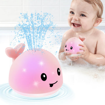 Light Up Whale Bath Toys Sprinkler For Babies 0-6 6-12 12-18 Months, Valentines Day Boys Girls 1St Birthday Gifts, Toddler Bath Toys For Kids Ages 1-3 2-4, Infant Bathtub Toy Spray Fountain Pool Toys