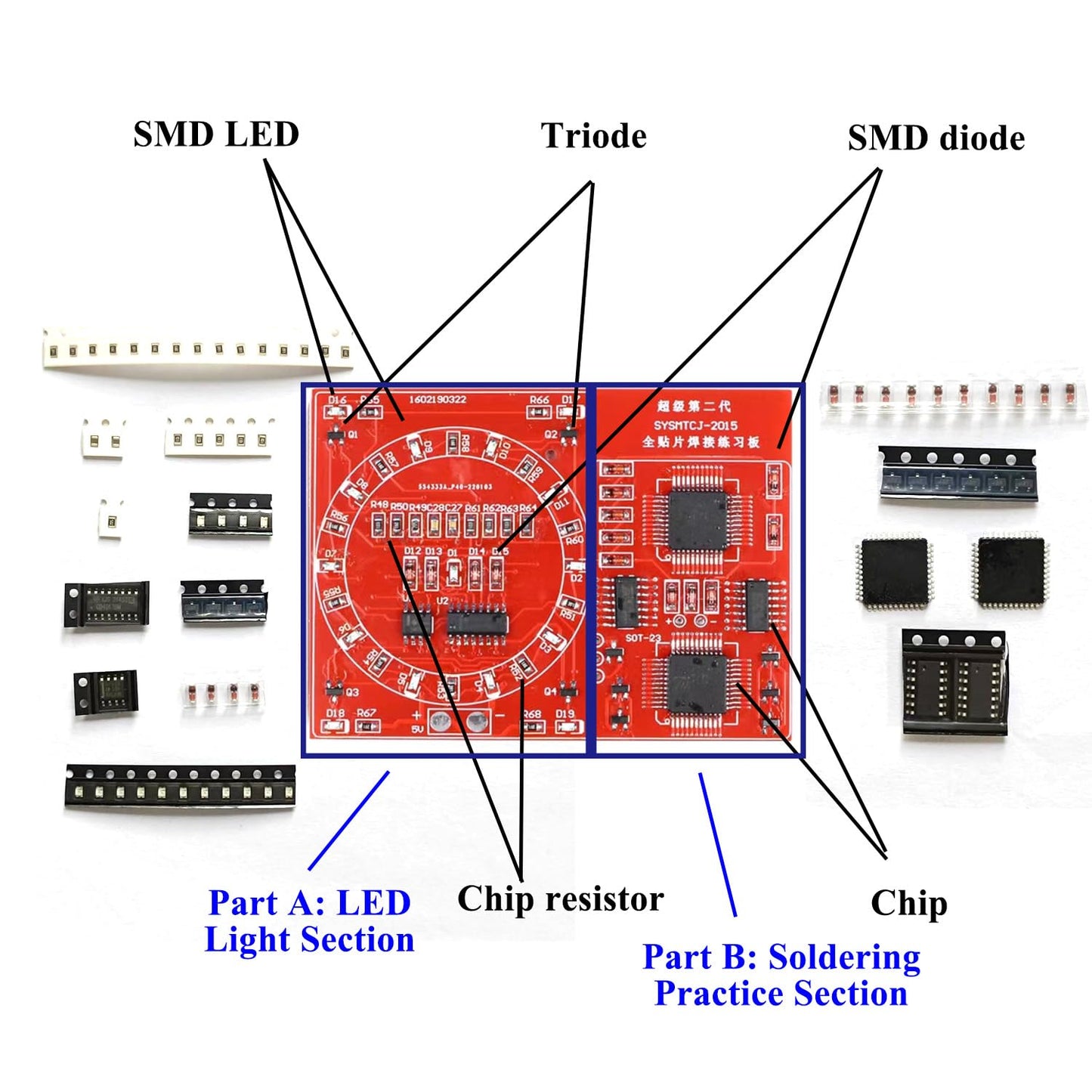 Isolderstore Soldering Practice Kit Smd Smt Kit Diy Electronic Diy Kits Soldering Project Oldering Training Board