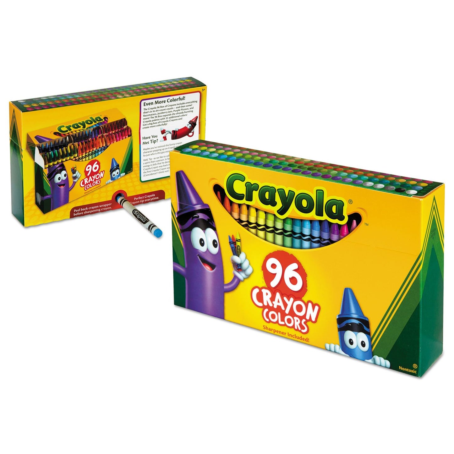 Crayola 520096 Classic Color Crayons in Flip-Top Pack with Sharpener, 96 Colors