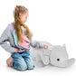 OurHonor Weighted Elephant Plush Toy, 24in Soft Cotton Throw Pillow, 4.2Lb, Grey for Adults, Boys, and Girls