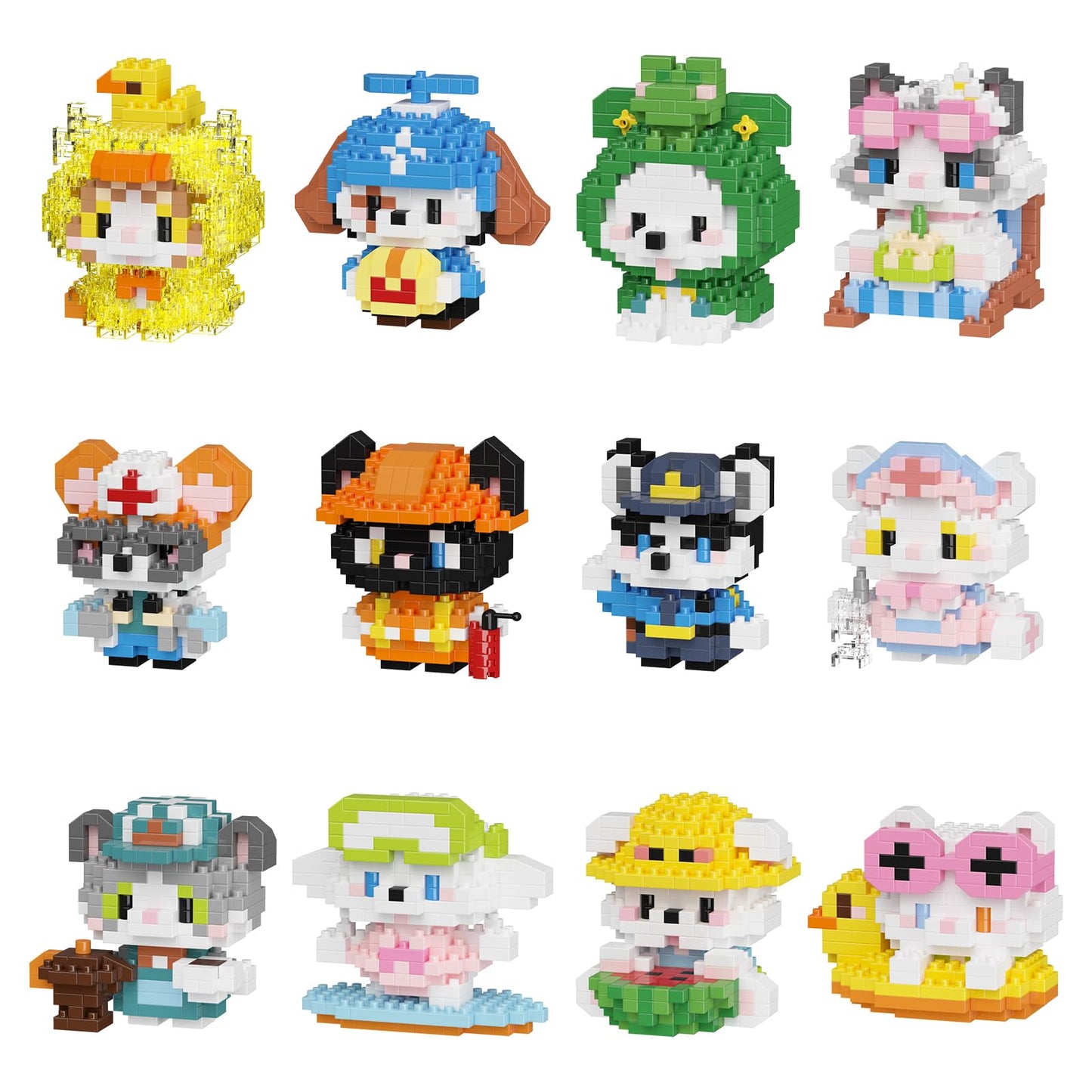 Hjplpxh Cat And Dog Micro Mini Building Block Sets Birthday Gift For Kids, Animals Buildling Model Kits, Mini Bricks Cat And Dog
