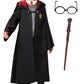 Harry Potter Costume Combo, Official Wizarding World Harry Potter Hooded Robe, Glasses And Wand For Kids, Size Medium (7-8)