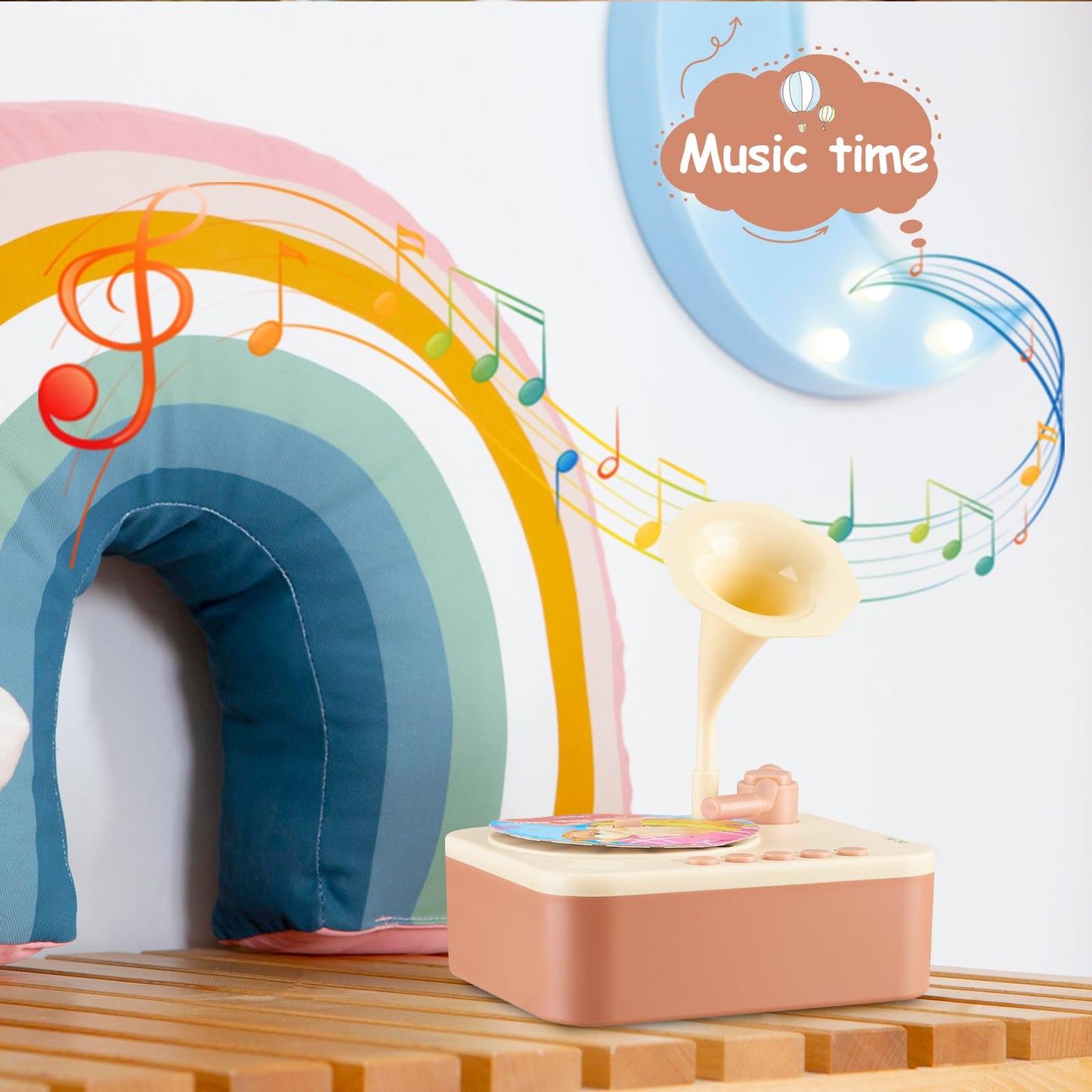 Toddler Gramophone Musica Toys - Player Audio Books For Kids, 99 Cards Stories Songs Phonograph Record, Gift For Boys And Girls