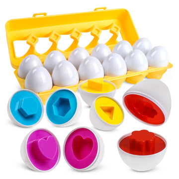 Wantka Matching Eggs Color And Shape Recoginition Sorter Puzzle Easter Eggs Sensory Toys Early Learning Educational Fine Motor S