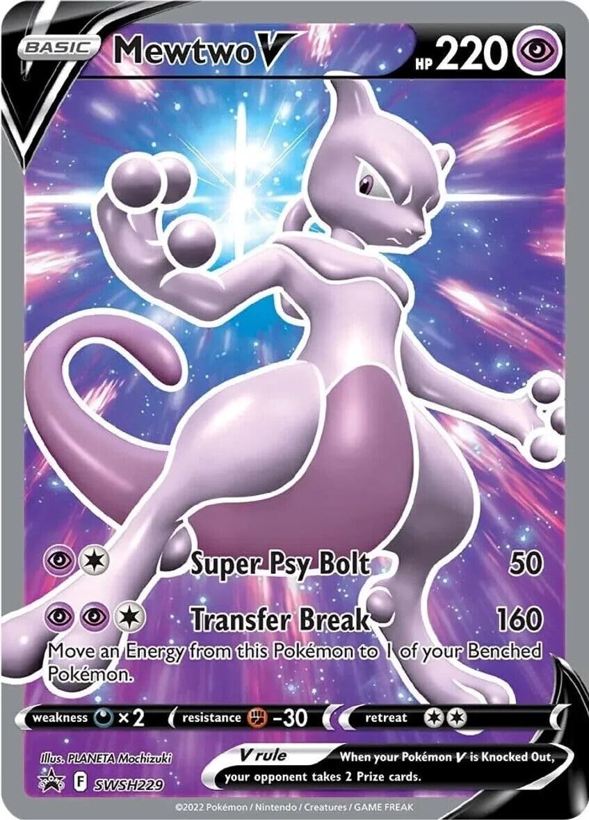 Pokemon - Mewtwo V -Swsh229 - Full Art - Black Star Promo - Pokemon Go ...
