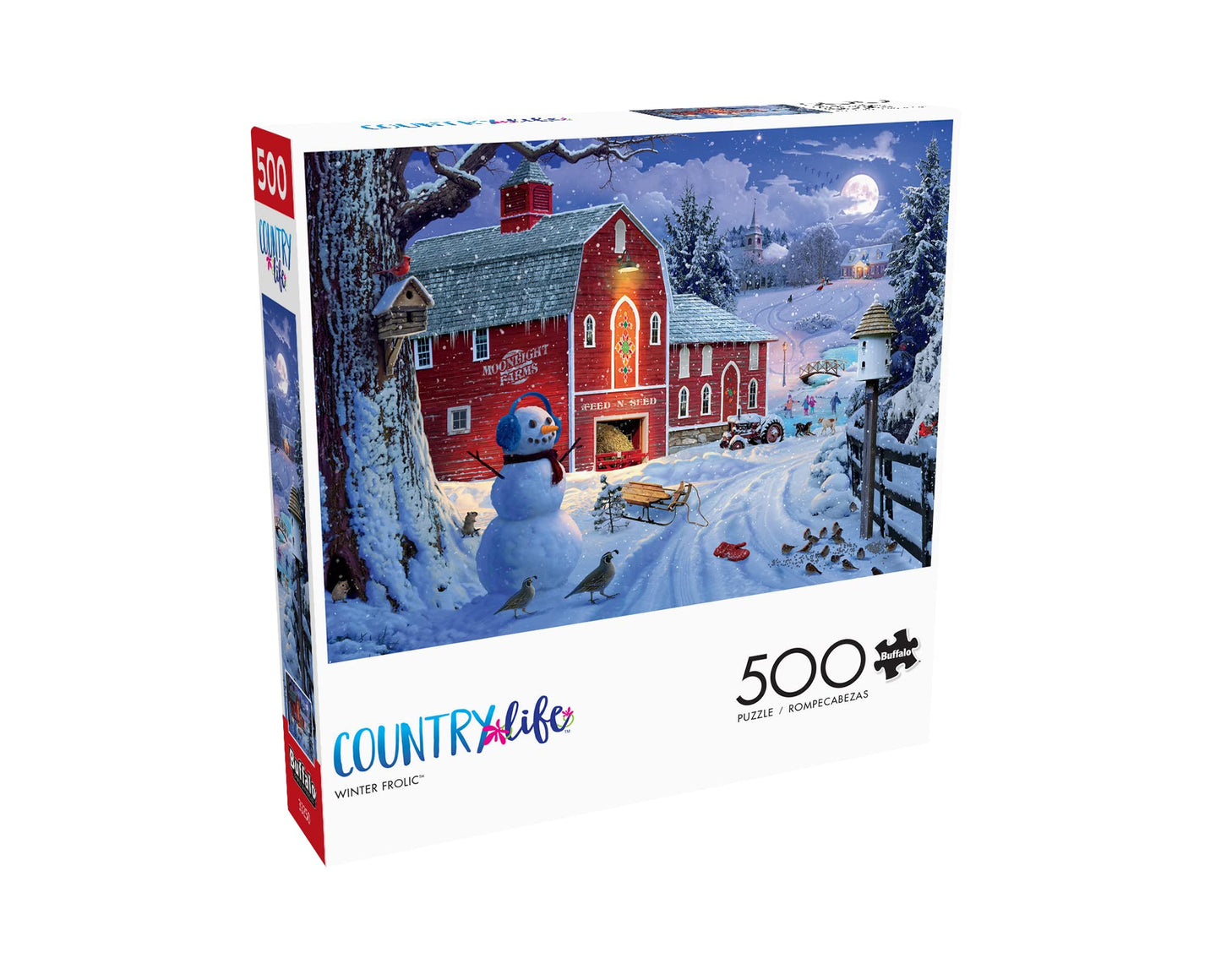 Buffalo Games Winter Frolic 500-Piece Jigsaw Puzzle - Large Multicolor Holiday Artwork for Adults