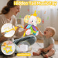JoySpark Toys Musical Stuffed Elephant - Beige Polyester Toy for Infants 0-12 Months, Crinkle Paper & Mirror, Perfect Tummy Time Gift