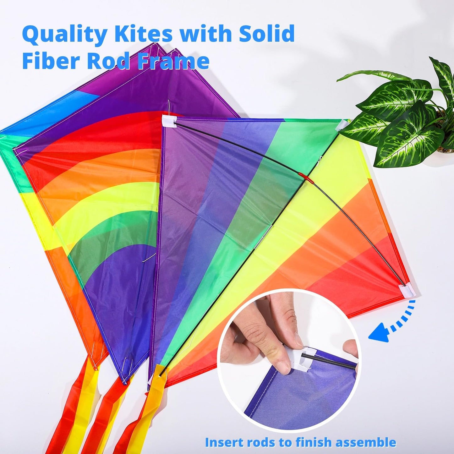 6PCS Kites Set, 26.7 x 23.4 Inches Colorful Kites for Youth Adults, Large Easy to Fly for Family Time Spring Outdoor Activities,