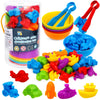 NAODONGLI Counting Transport Game - Color Sorting & Sensory Training for Ages 3-5, Medium Plastic with Rainbow Bowls, Model 2188-17