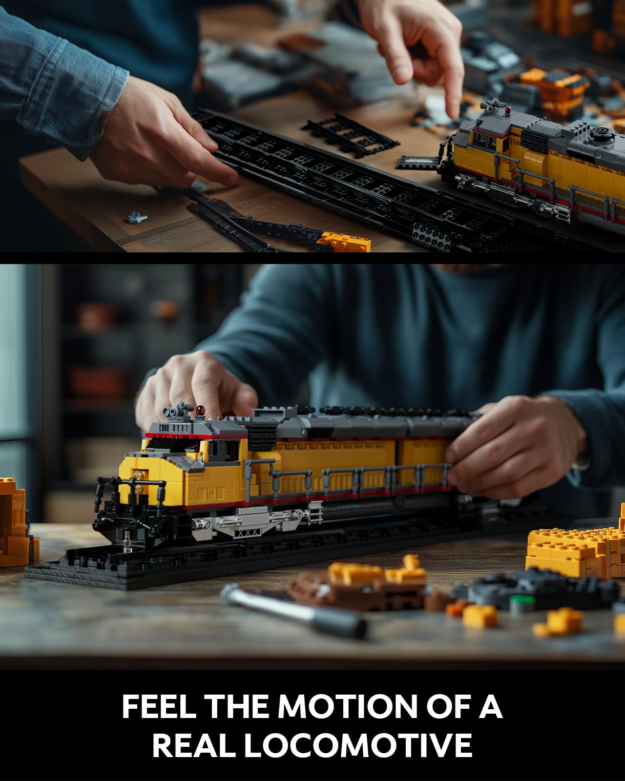 Nifeliz DDA40X Locomotive Building Set with Base  Collectible Steam Train Building Toy Model for mature-themed Train Lovers  Ideal Gift for Home D?cor (1603 PCS  NF10296)