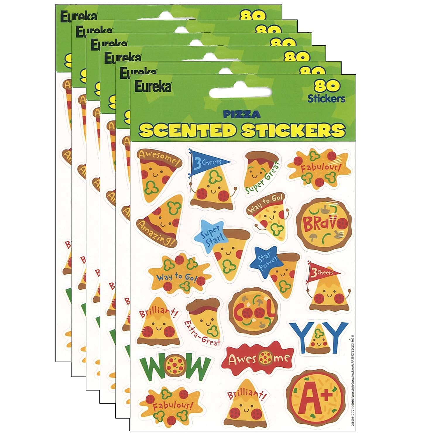 (6 PK) PIZZA SCENTED STICKERS