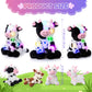 Sumind 5 Pcs Cow Plush Animals Set 13.78 Inch Mommy Cow Stuffed Animal With 4 Baby Cute Calf In Her Tummy Mommy And Small Plush For Baby Shower Boys Girls(Led)