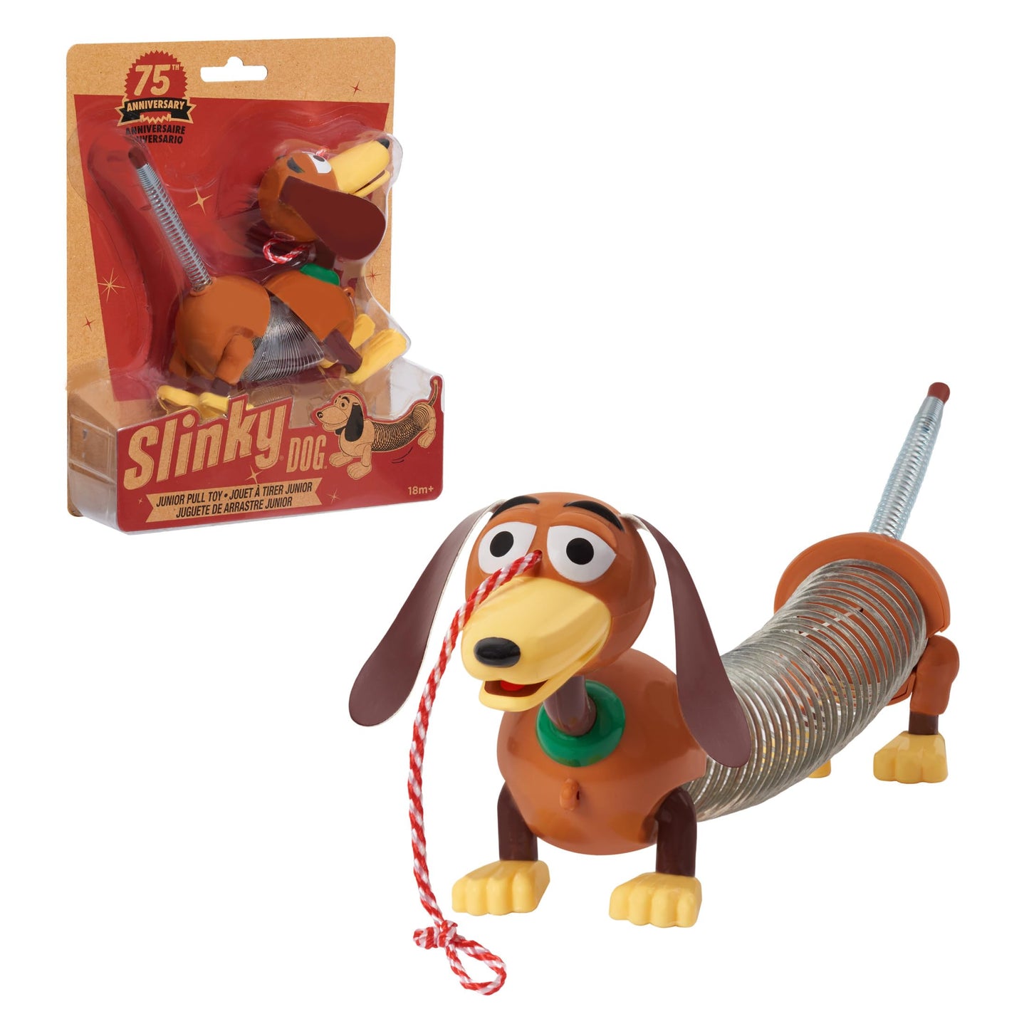 Retro 4.35-Inch Slinky Dog Jr, The Original Classic Walking Spring Toy, Vintage, Fidget Toy, Kids Toys For Ages 18 Month By Just