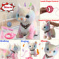 Colorful Leash Walking Cat Set Singing That Purrs And Meows Animated Plush Robot Kitten Moving Plush Realistic Stuffed Animal Remote Control Cute Kawai Robotic Kitty Toy For Girl