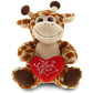 DolliBu I Love You Valentine Plush Sitting Giraffe - Cute Stuffed Animal with Red Heart and Name Personalization Gift for Valentines Day  Birthday  Anniversary  Romantic Date - 9 Inches