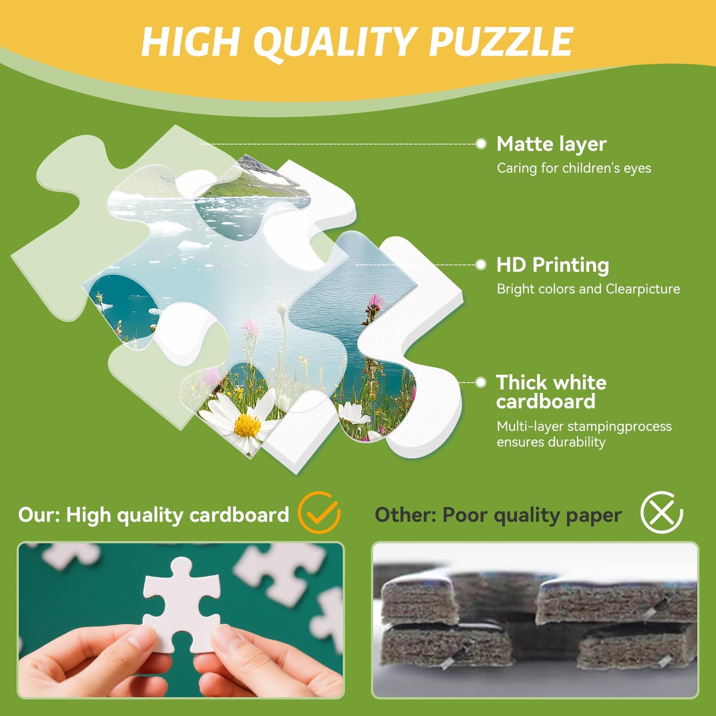 500 Piece Puzzle for mature-themeds - Ice Flower Jigsaw Puzzle - Youths & mature-themeds Favorite Nature Puzzle - Birthday & Holiday Party Gift for Family & Kids - Funny and Relaxing - 20.5 x 15 in