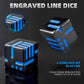 PCCECQEE DND Dice,D6 Dice DND,16mm D&D Metal Dice Set for Dungeons and Dragons with Blue Dice,Tenzi,Farkle,Yahtzee, Bunco or Tea
