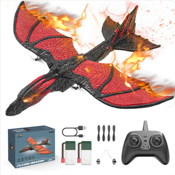 Deerc Rc Plane,2.4Ghz Remote Control Dragon Plane Toys,2Ch 6-Axis Gyro Stabilizer Rtf Airplane With 2 Batteries,Easy To Fly For 