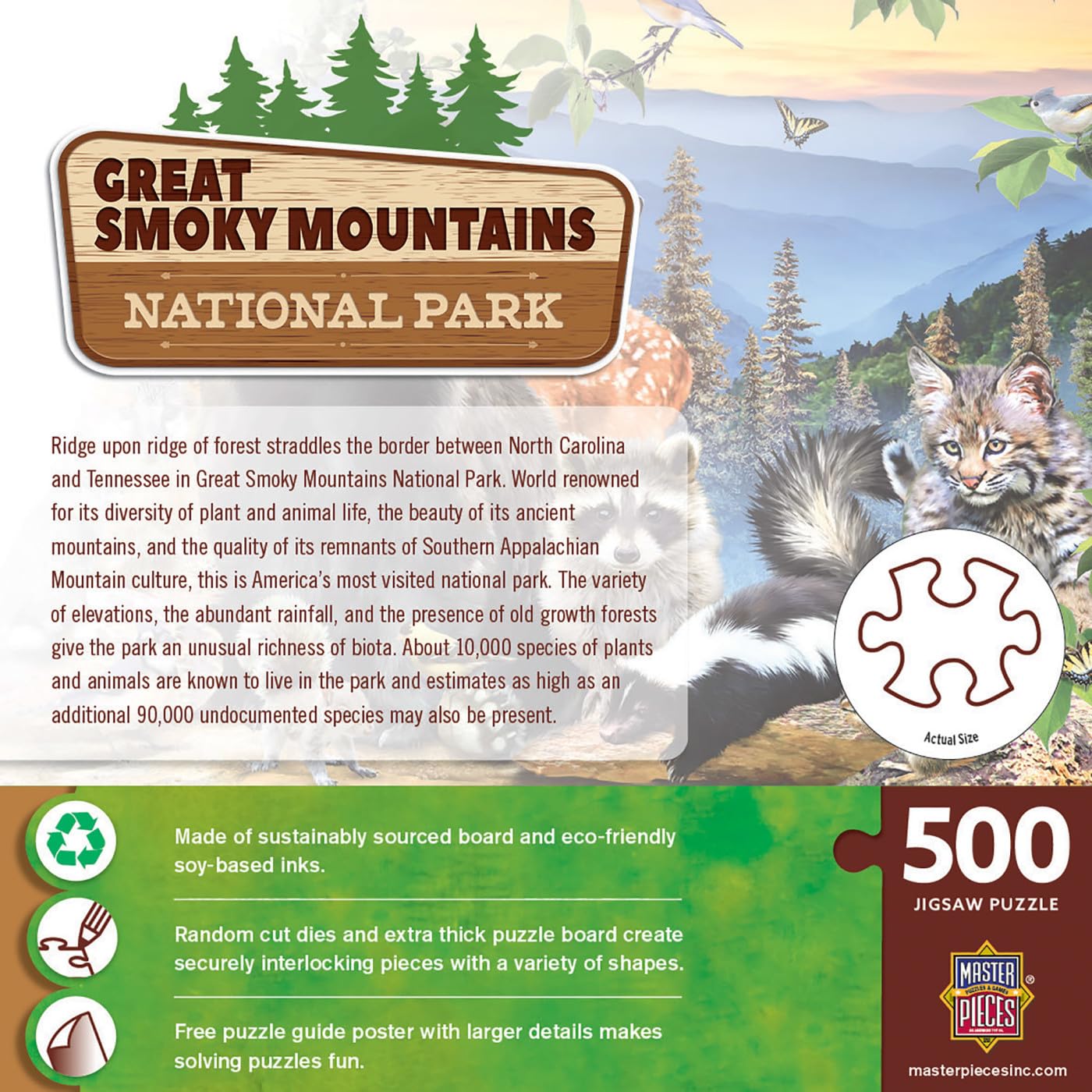 MasterPieces 500 Pieces Jigsaw Puzzle for mature-themeds  Family  Or Youth - Great Smoky Mountains National Park- 15x21