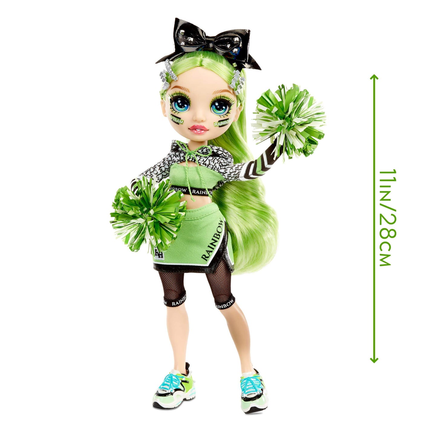 Rainbow High Cheer Jade Hunter – Green Cheerleader Fashion Doll With 2 Pom Poms And Doll Accessories, Great Gift For Kids 6-12 Years Old