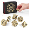 DND Dice Set, 7Pcs Metal Dice with Dice Box for Dungeons and Dragons, Polyhedral D&D Dice Set Role Playing Games, Board Games (B