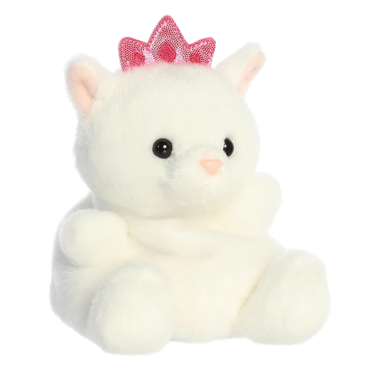 Aurora Adorable Palm Pals Priscilla Princess Kitty Stuffed Animal - Fun Collectible Plush for Kids and mature-themed Collectors - Perfect for Decorating Rooms and Birthday Gifts - White 5 Inches